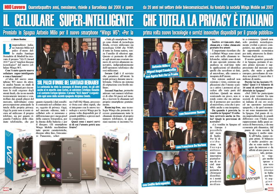 Wings Mobile en la prensa italiana